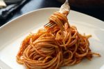 Spaghetti on a fork on a white plate BHRC Fundraiser Spaghetti dinner