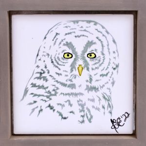 Ceramic Tile Art Great Gray Owl