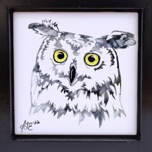 Ceramic Tile Art Great Horned Owl