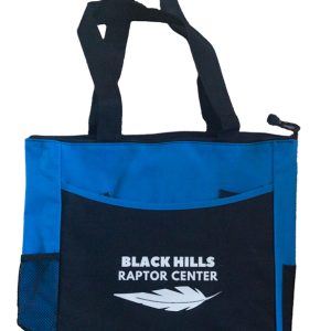 Blue tote bag with BHRC logo