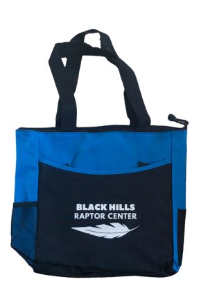 Blue tote bag with BHRC logo